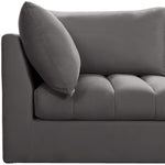 Jacob 103" Velvet Upholstered 4pc. Modular Sectional in Grey