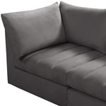 Jacob 103" Velvet Upholstered 4pc. Modular Sectional in Grey
