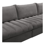 Jacob 103" Velvet Upholstered 4pc. Modular Sectional in Grey