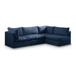 Jacob 103" Velvet Upholstered 4pc. Modular Sectional in Navy