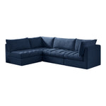 Jacob 103" Velvet Upholstered 4pc. Modular Sectional in Navy