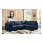 Jacob 103" Velvet Upholstered 4pc. Modular Sectional in Navy