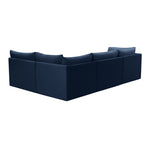 Jacob 103" Velvet Upholstered 4pc. Modular Sectional in Navy