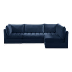 Jacob 103" Velvet Upholstered 4pc. Modular Sectional in Navy