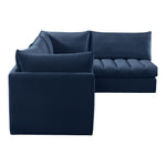 Jacob 103" Velvet Upholstered 4pc. Modular Sectional in Navy