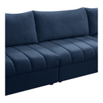 Jacob 103" Velvet Upholstered 4pc. Modular Sectional in Navy