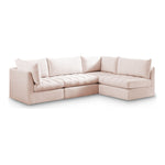 Jacob 103" Velvet Upholstered 4pc. Modular Sectional in Pink