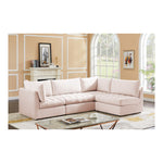Jacob 103" Velvet Upholstered 4pc. Modular Sectional in Pink