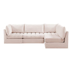 Jacob 103" Velvet Upholstered 4pc. Modular Sectional in Pink