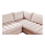 Jacob 103" Velvet Upholstered 4pc. Modular Sectional in Pink
