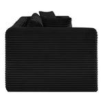 Shaggy 109" Corduroy Performance Fabric Upholstered 3 pc. Modular Sofa in Black
