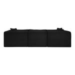 Shaggy 109" Corduroy Performance Fabric Upholstered 3 pc. Modular Sofa in Black