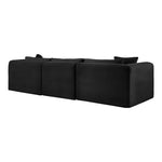 Shaggy 109" Corduroy Performance Fabric Upholstered 3 pc. Modular Sofa in Black