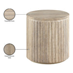Catania Concrete Indoor/Outdoor End Table in Travertine
