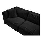 Shaggy 109" Corduroy Performance Fabric Upholstered 3 pc. Modular Sofa in Black