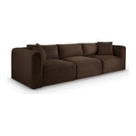 Shaggy 109" Corduroy Performance Fabric Upholstered 3 pc. Modular Sofa in Brown