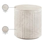 Catania Concrete Indoor/Outdoor End Table in White