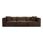 Shaggy 109" Corduroy Performance Fabric Upholstered 3 pc. Modular Sofa in Brown