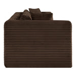 Shaggy 109" Corduroy Performance Fabric Upholstered 3 pc. Modular Sofa in Brown