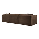 Shaggy 109" Corduroy Performance Fabric Upholstered 3 pc. Modular Sofa in Brown