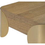 Cazari Oak Wood And Iron Coffee Table in Brown