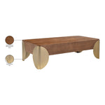 Cazari Oak Wood And Iron Coffee Table in Brown