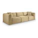 Shaggy 109" Corduroy Performance Fabric Upholstered 3 pc. Modular Sofa in Camel