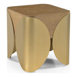 Cazari Oak Wood And Iron End Table in Brown