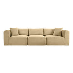 Shaggy 109" Corduroy Performance Fabric Upholstered 3 pc. Modular Sofa in Camel