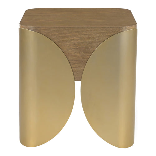 Cazari Oak Wood And Iron End Table in Brown