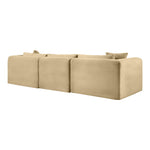 Shaggy 109" Corduroy Performance Fabric Upholstered 3 pc. Modular Sofa in Camel