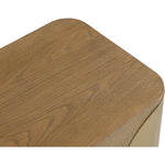 Cazari Oak Wood And Iron End Table in Brown