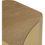 Cazari Oak Wood And Iron End Table in Brown