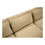 Shaggy 109" Corduroy Performance Fabric Upholstered 3 pc. Modular Sofa in Camel
