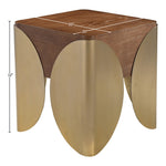 Cazari Oak Wood And Iron End Table in Brown