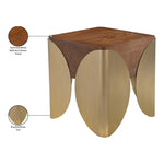 Cazari Oak Wood And Iron End Table in Brown