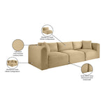 Shaggy 109" Corduroy Performance Fabric Upholstered 3 pc. Modular Sofa in Camel