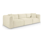 Shaggy 109" Corduroy Performance Fabric Upholstered 3 pc. Modular Sofa in Cream