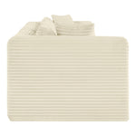 Shaggy 109" Corduroy Performance Fabric Upholstered 3 pc. Modular Sofa in Cream