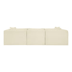 Shaggy 109" Corduroy Performance Fabric Upholstered 3 pc. Modular Sofa in Cream