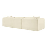 Shaggy 109" Corduroy Performance Fabric Upholstered 3 pc. Modular Sofa in Cream