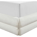 Chandra Linen Textured Fabric Upholstered Queen Bed in Cream