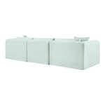 Shaggy 109" Corduroy Performance Fabric Upholstered 3 pc. Modular Sofa in Mint
