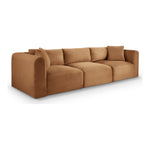 Shaggy 109" Corduroy Performance Fabric Upholstered 3 pc. Modular Sofa in Saddle