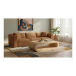 Shaggy 109" Corduroy Performance Fabric Upholstered 3 pc. Modular Sofa in Saddle