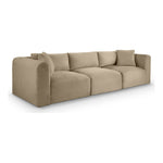 Shaggy 109" Corduroy Performance Fabric Upholstered 3 pc. Modular Sofa in Taupe