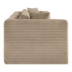 Shaggy 109" Corduroy Performance Fabric Upholstered 3 pc. Modular Sofa in Taupe