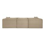 Shaggy 109" Corduroy Performance Fabric Upholstered 3 pc. Modular Sofa in Taupe