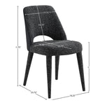 Cici Fabric Upholstered Dining Chair in Black