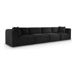 Shaggy 140" Corduroy Performance Fabric Upholstered 4 pc. Modular Sofa in Black